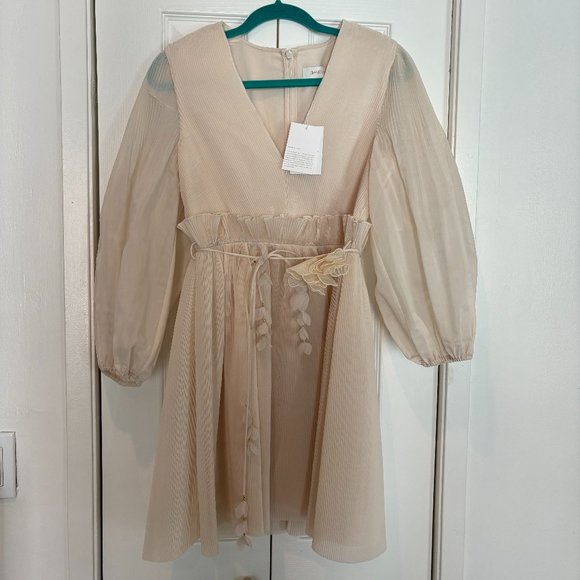 Zimmermann Pleated Mini Dress Ivory - Picture 2 of 7